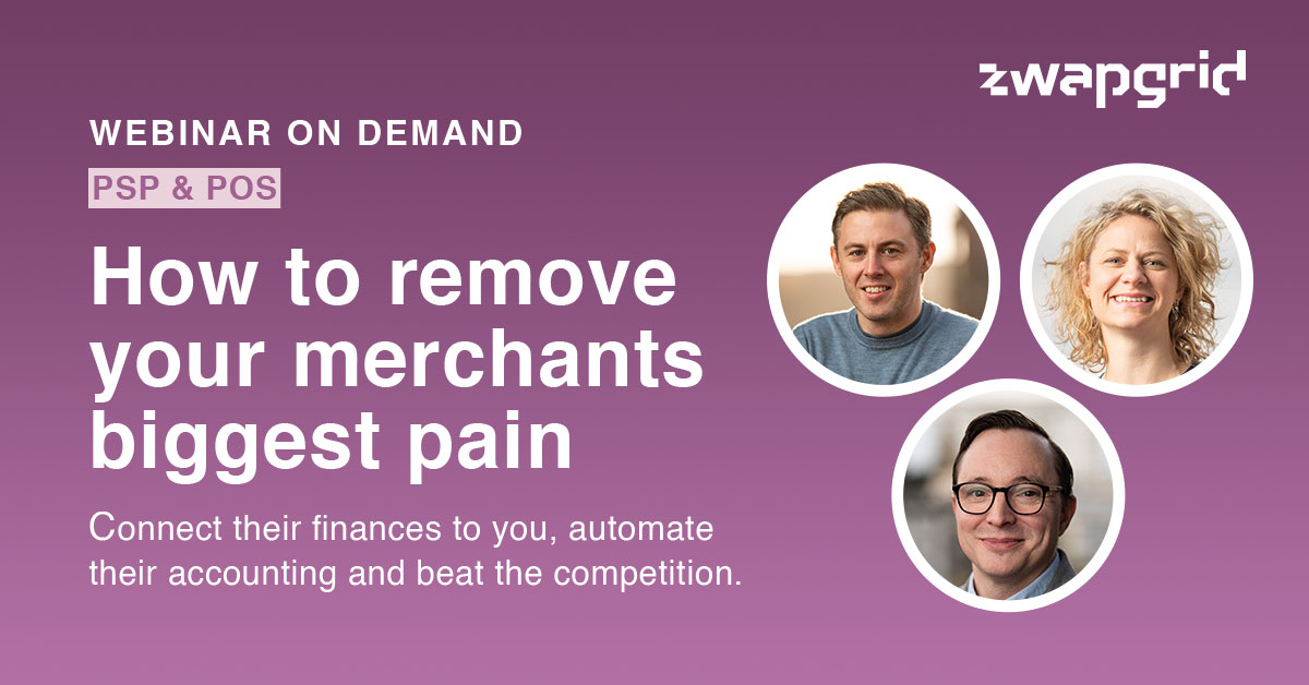 On demand webinar with focus on PSP and POS explaining how to help merchants connect their finance systems to automate accounting and more